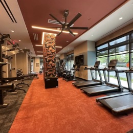 fitness center with open spaces and bright lighting through the windows